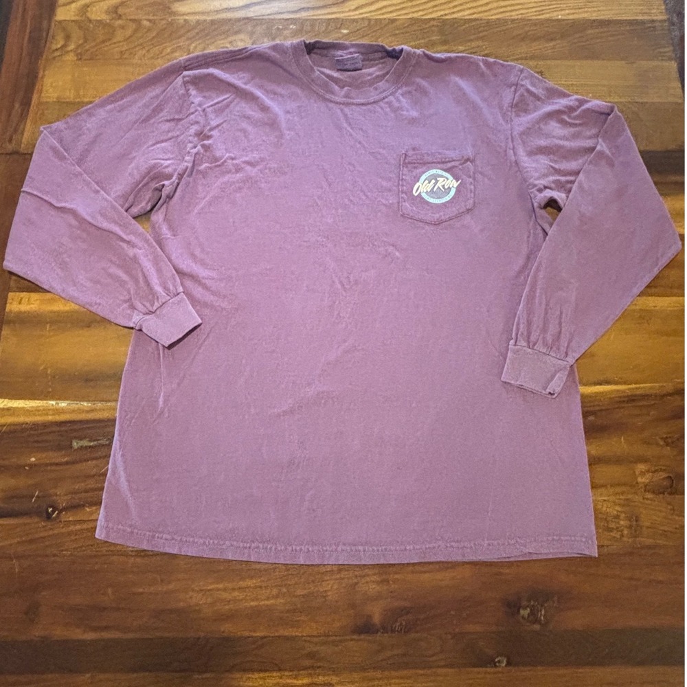 Old Row Comfort Colors Long Sleeve Pocket T-Shirt Mens XL Purple Admit Nothing